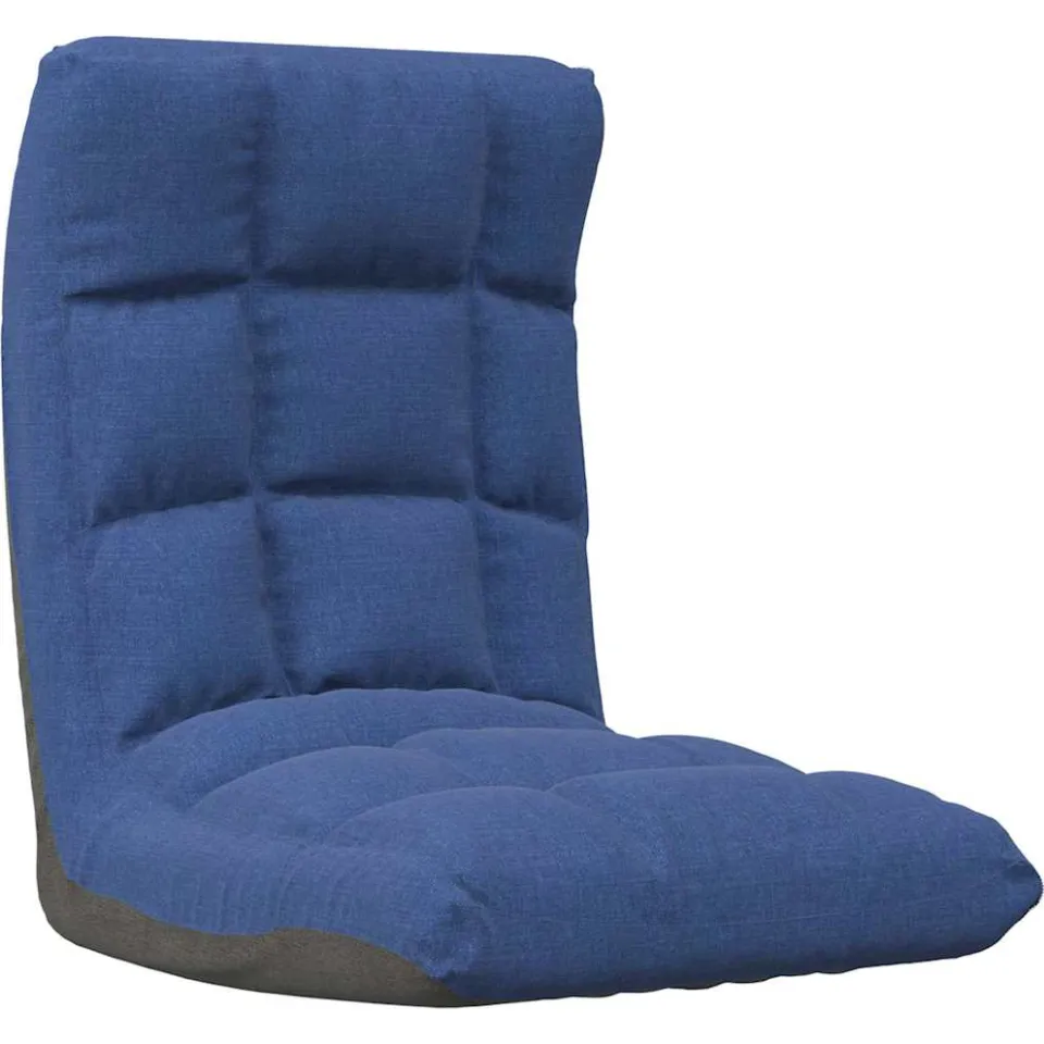 vidaXL Vloerstoel inklapbaar stof blauw, foto 4