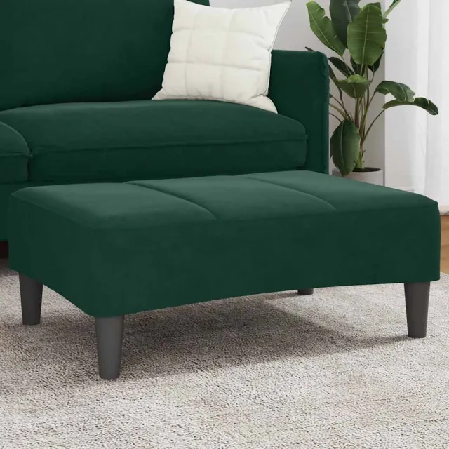 vidaXL Voetenbank 77x55x31 cm fluweel donkergroen groen