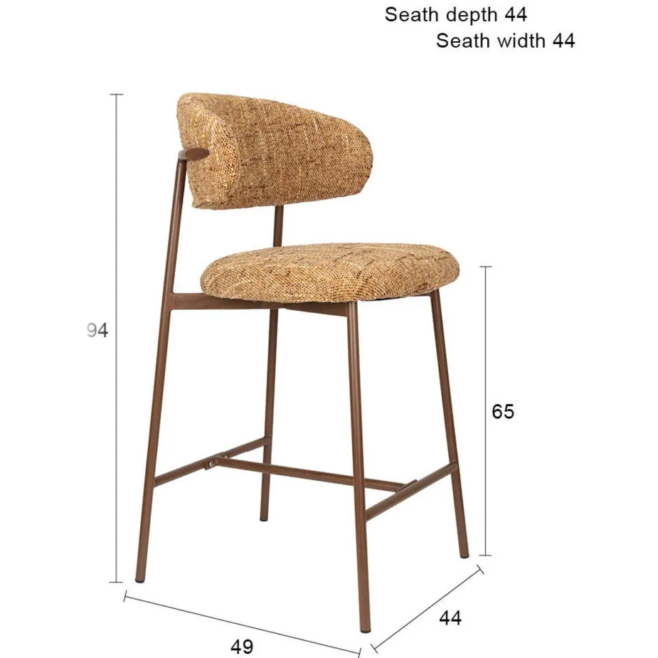 Housecraft Living Claes barkruk 65 cm geel, foto 3