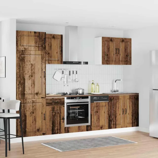 vidaXL 7-delige Keukenkastenset Kalmar bewerkt hout oud houtkleurig bruin