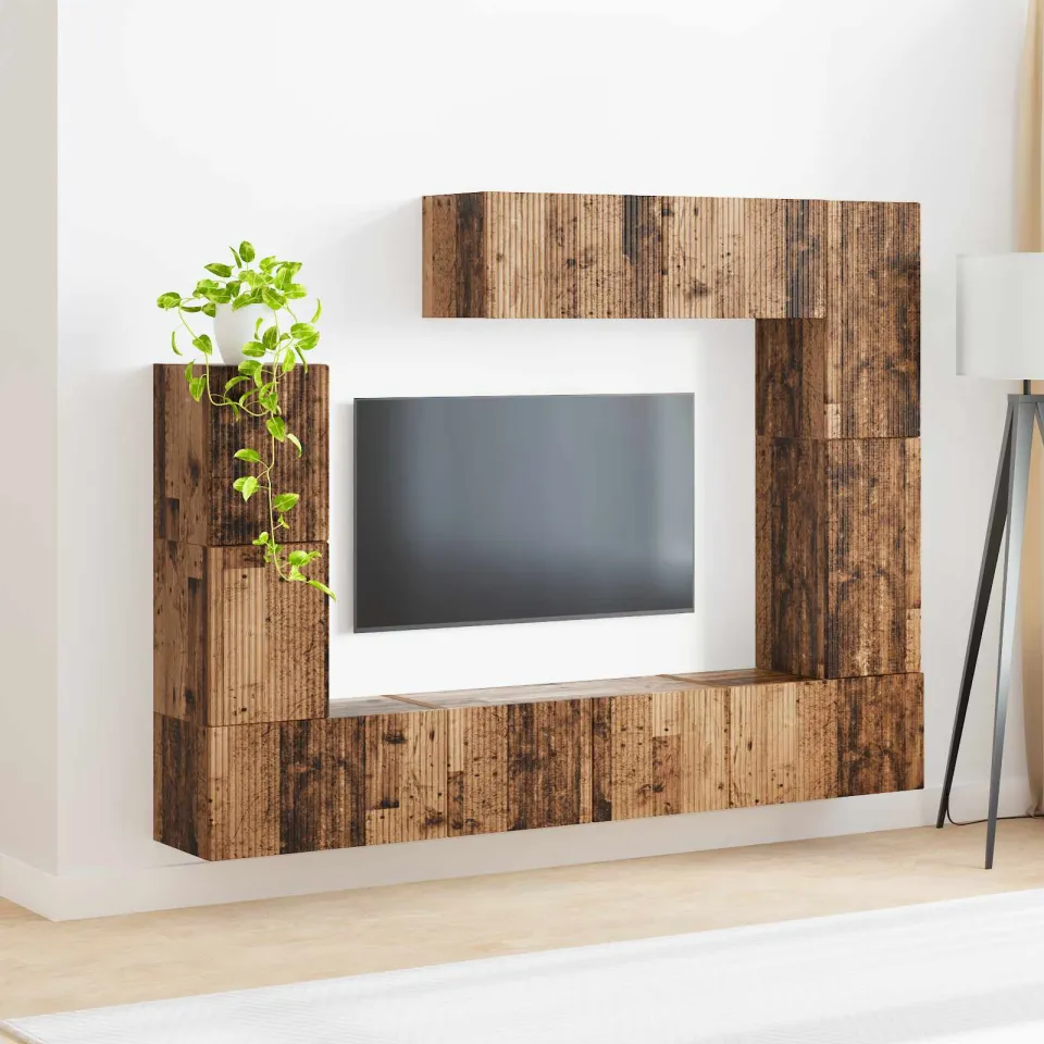 vidaXL Tv-meubelset 5 st Oudhout Bewerkt hout bruin, foto 4