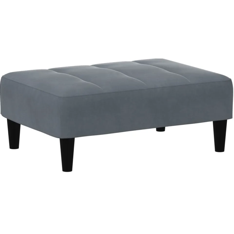 vidaXL Voetenbank 77x55x31 cm fluweel donkergrijs grijs