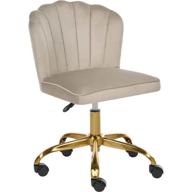 Beliani VALTICELLO - Bureaustoel - Taupe - Fluweel