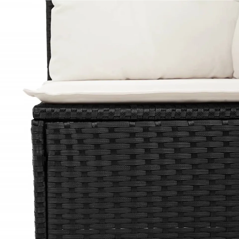 vidaXL 5-delige Loungeset met kussens poly rattan zwart, foto 4
