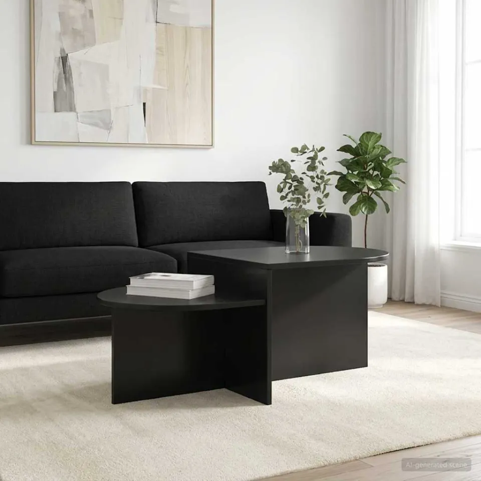 vidaXL Salontafel Zwart 100 x 50 x 40 cm Bewerkt hout, foto 4