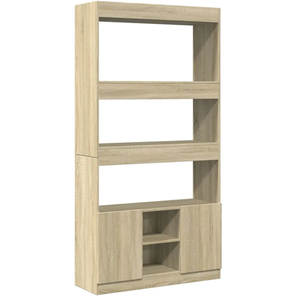 vidaXL Hoge kast 92x33x180 cm bewerkt hout sonoma eikenkleurig Bruin