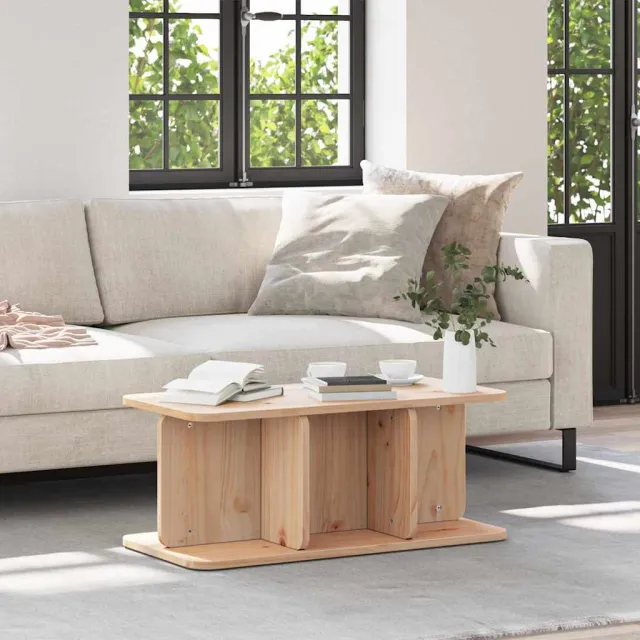 vidaXL Salontafel Naturel 80 x 39,5 x 33,5 cm Massief grenenhout, foto 2