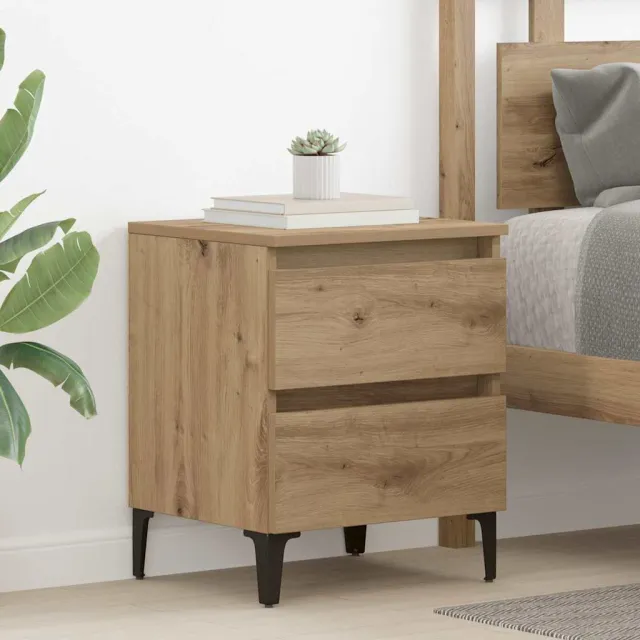 vidaXL Nachtkastje Artisan Eiken 40 x 35 x 50 cm Bewerkt hout Bruin