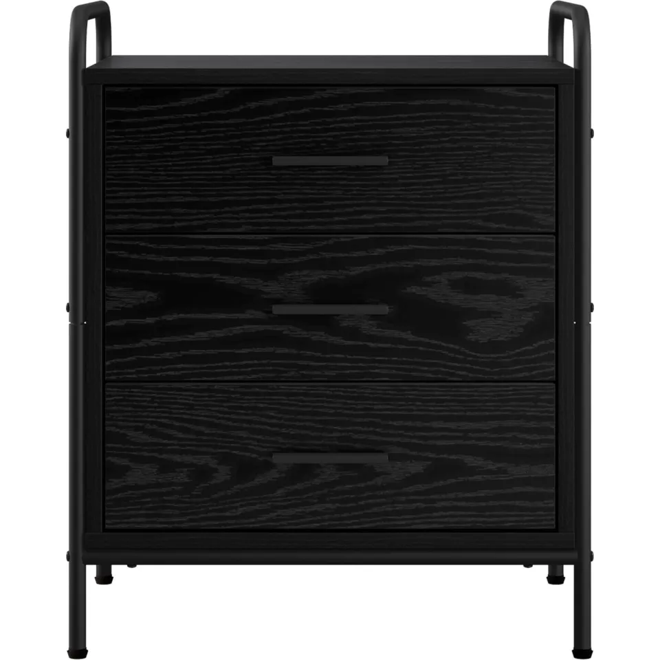 vidaXL Nachtkastje Zwart eiken 48 x 36,5 x 60 cm Bewerkt hout, foto 4