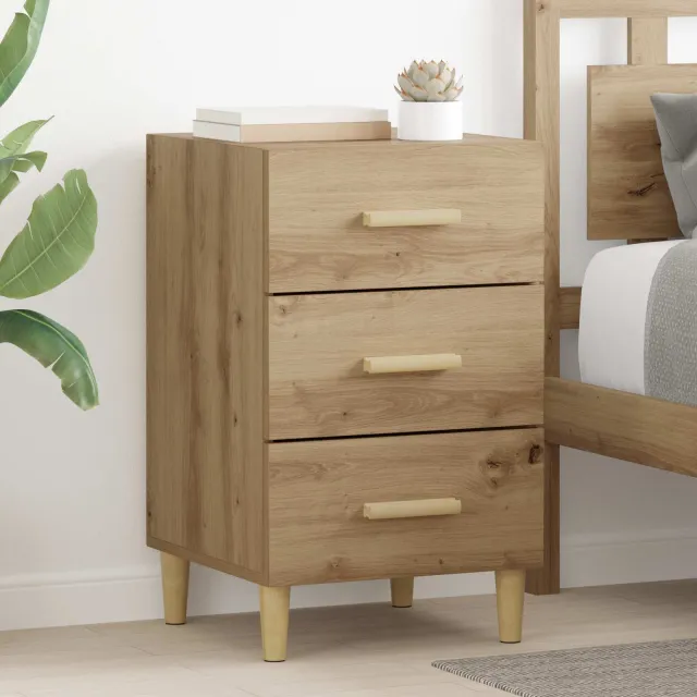 vidaXL Nachtkastje Artisan Eiken 40 x 40 x 66 cm Bewerkt hout Bruin