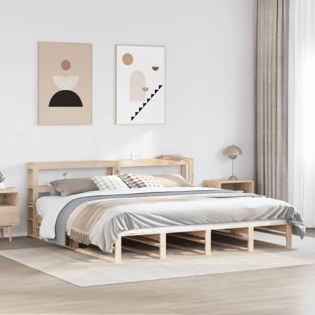 vidaXL Bedframe zonder matras massief grenenhout 200x200 cm bruin
