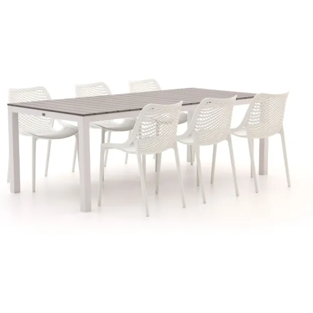 Forza Furniture Forza Ripi/Fidenza 220cm dining tuinset 7-delig stapelbaar Grijs