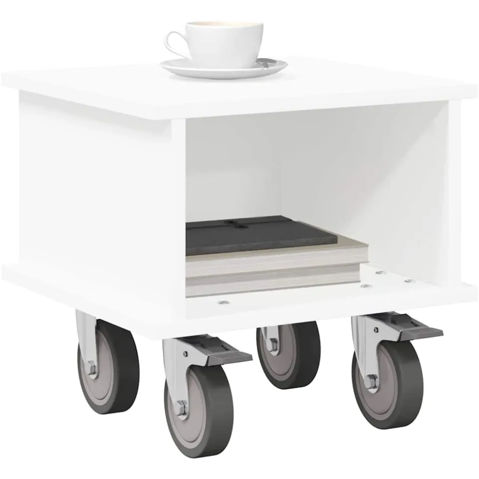 vidaXL TV-standaard 37 x 35 x 35 cm Wit Bewerkt hout