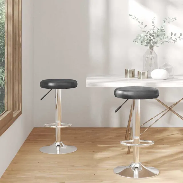 vidaXL Barstoelen 2 st kunstleer zwart