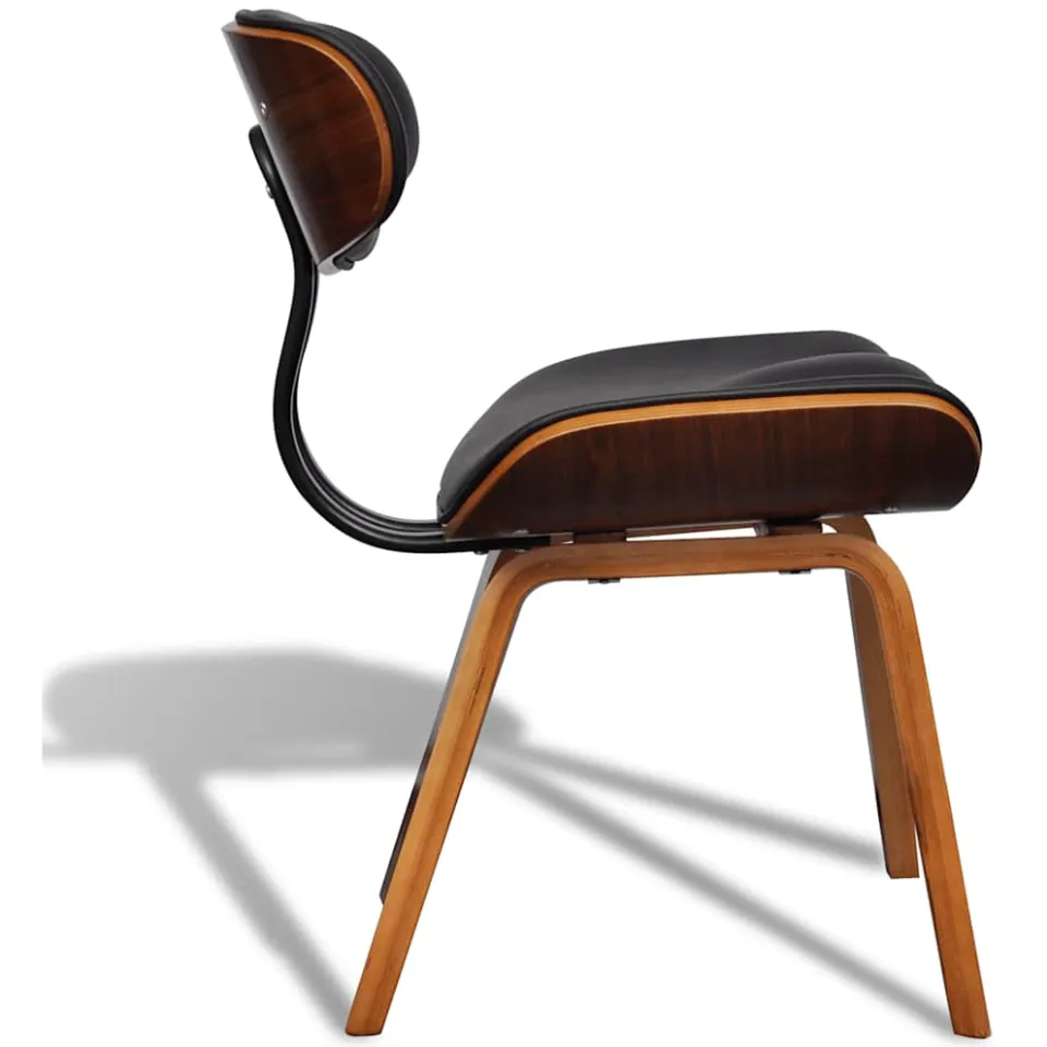 vidaXL Eetkamerstoelen 4 st gebogen hout en kunstleer zwart, foto 4