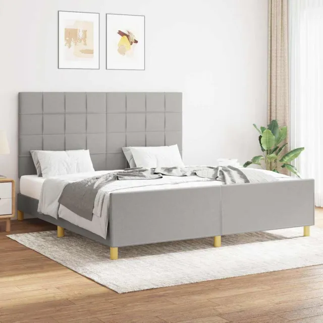 vidaXL Bedframe zonder matras stof lichtgrijs 160x200 cm grijs