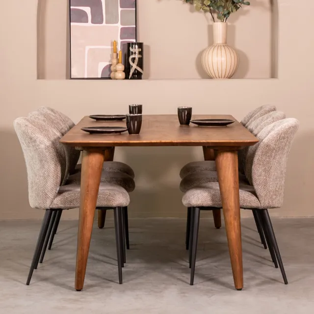 LABEL51 Fly Eetkamertafel - Bruin - Hout - 220 cm