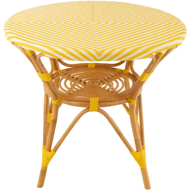 J-Line tafel Live - rotan/kunststof - naturel/geel