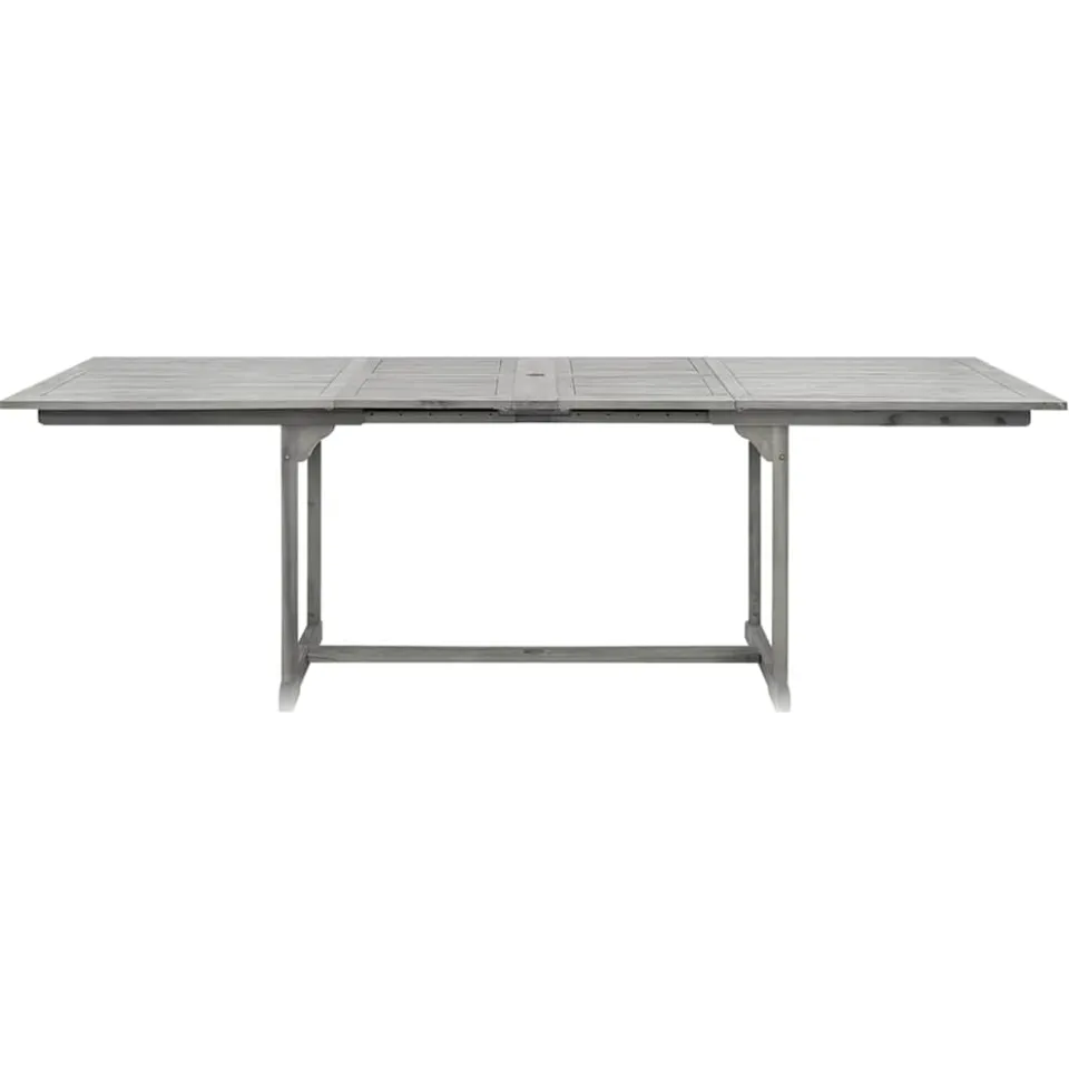 vidaXL Tuintafel (160-240)x100x75 cm massief acaciahout grijs, foto 4