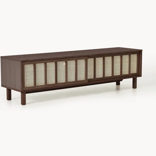 Westwing Collection Tv-meubel Echo met rotan voorzijde Beige