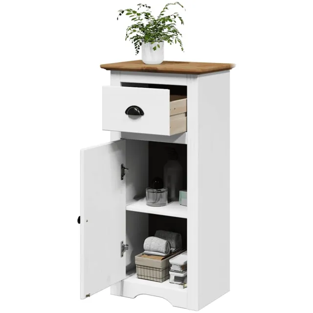 vidaXL Badkamerkast BODO 44x30x90 cm wit en bruin