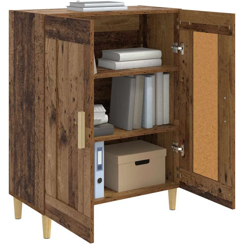 vidaXL Dressoir Oud hout 69,5 x 34 x 90 cm Bewerkt hout Bruin