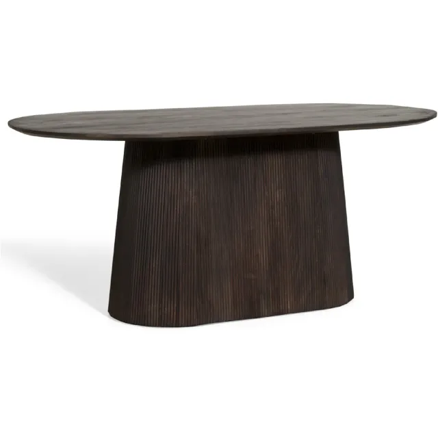 Nest of Nora Ovale mangohouten eettafel Nala - 180 cm - Donkerbruin - eetkamertafel