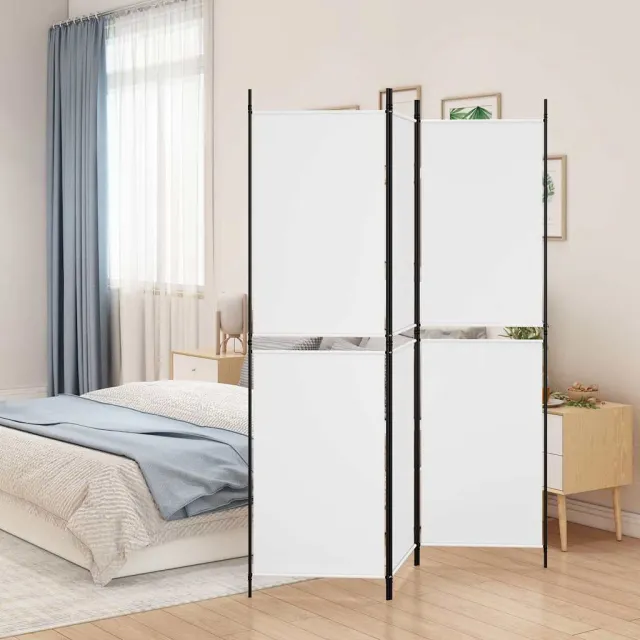 vidaXL Kamerscherm met 3 panelen 150x180 cm stof wit, foto 2