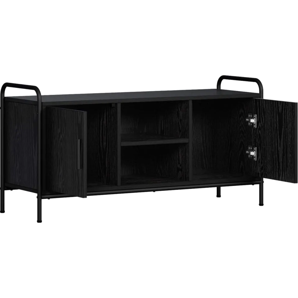 vidaXL Tv-meubel 99 x 33 x 50 cm Zwart eiken Bewerkt hout