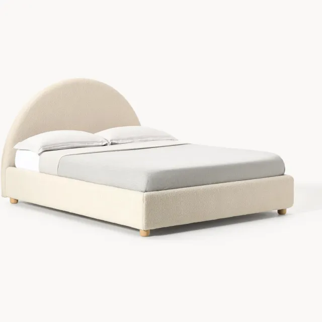 Westwing Collection Gestoffeerd teddybed Ebba met opbergruimte beige
