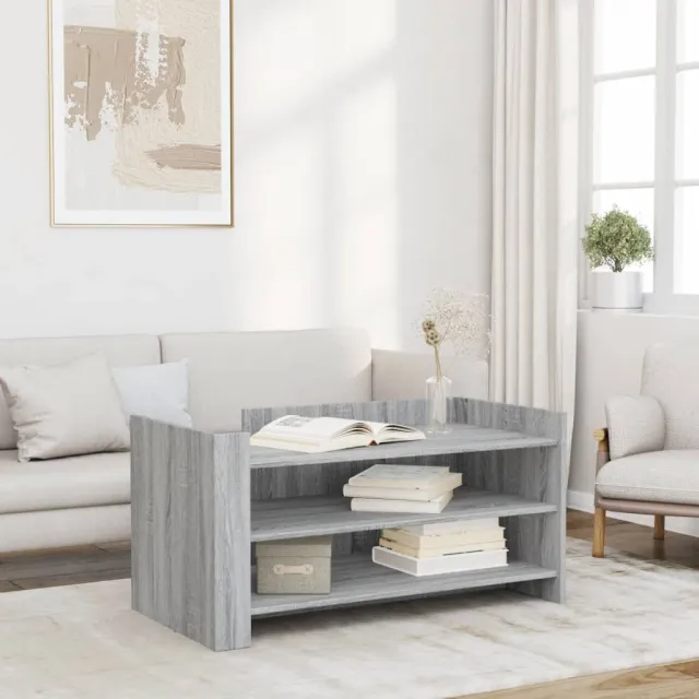 vidaXL Salontafel 100x50x50 cm bewerkt hout grijs sonoma eikenkleur, foto 2