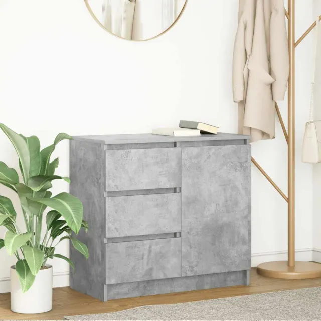 vidaXL Dressoir met lade 71x35x65 cm spaanplaat betongrijs grijs, foto 2