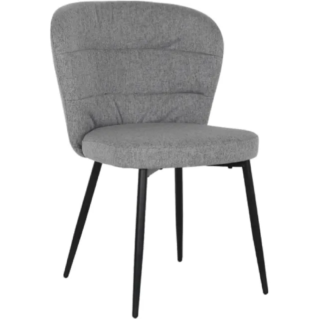 Set van 2 - Nest of Nora Gestoffeerde Eetkamerstoelen Lilly stof - Grijs