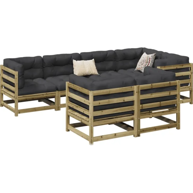 vidaXL 7-delige Loungeset geïmpregneerd grenenhout bruin, foto 2