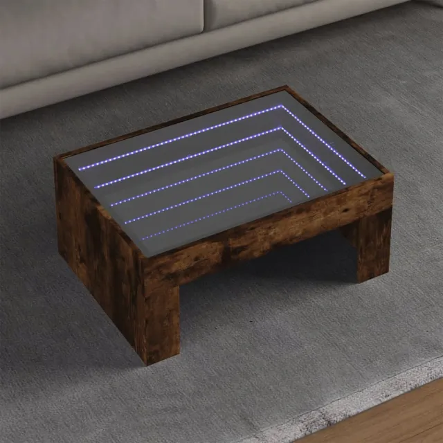 vidaXL Salontafel met Infinity LED 70x50x30 cm gerookt eikenkleurig, foto 2