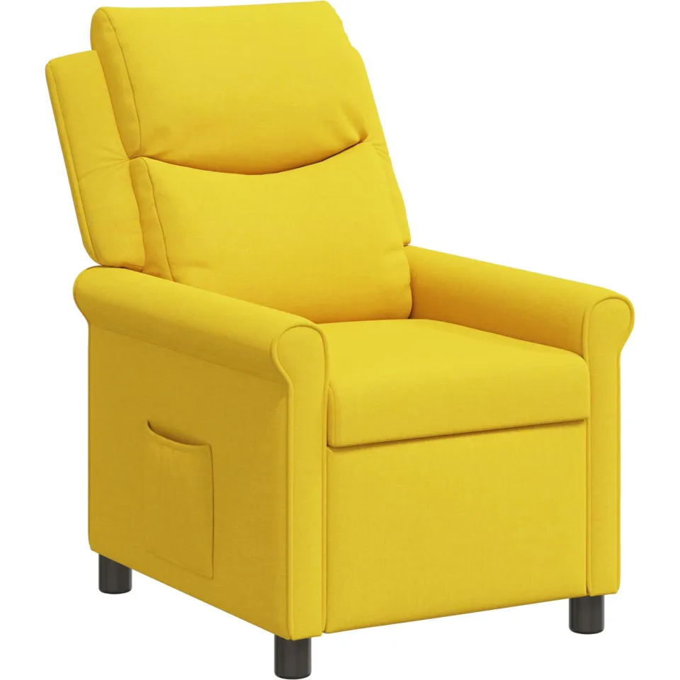 vidaXL Ligstoel Licht Geel 69 x 93 x 102 cm Stof Lemon Chiffon