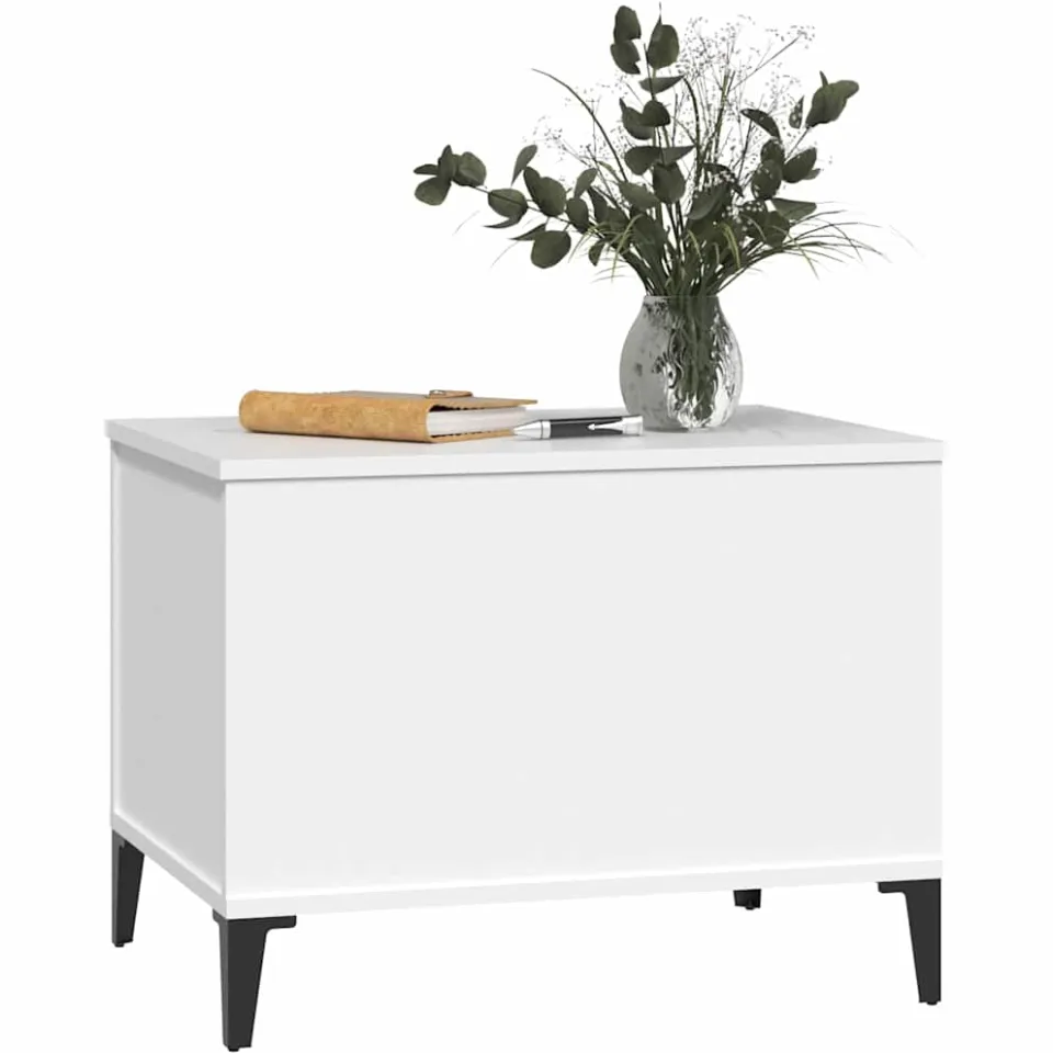 vidaXL Salontafel 60x44,5x45 cm bewerkt hout wit, foto 3