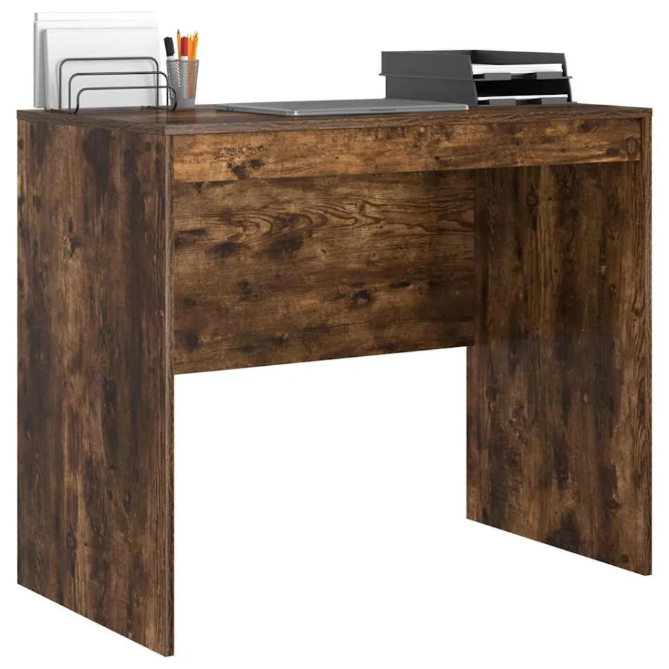 vidaXL Bureau Gerookt eiken 90 x 50 x 76 cm Bruin