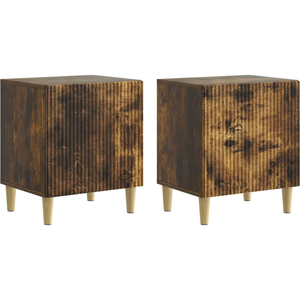 vidaXL Nachtkastje 2 st Gerookt eiken 43 x 34,5 x 50 cm Bewerkt hout, foto 3