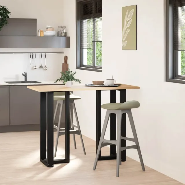 vidaXL Bartafelpoten 2 st T-vormig 50x35x(100-101) cm staal zwart