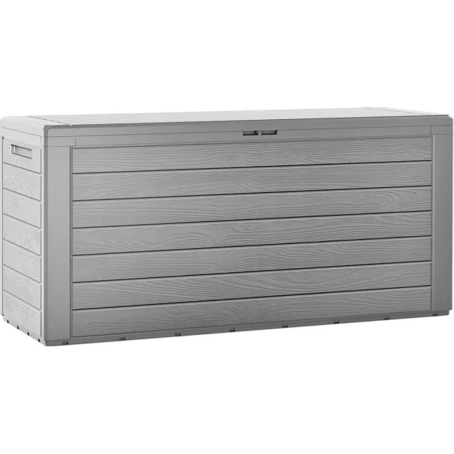 Deuba® Deuba Kussenbox Woody 120cm grijs hout-look – tuinkussenbox tuinbox