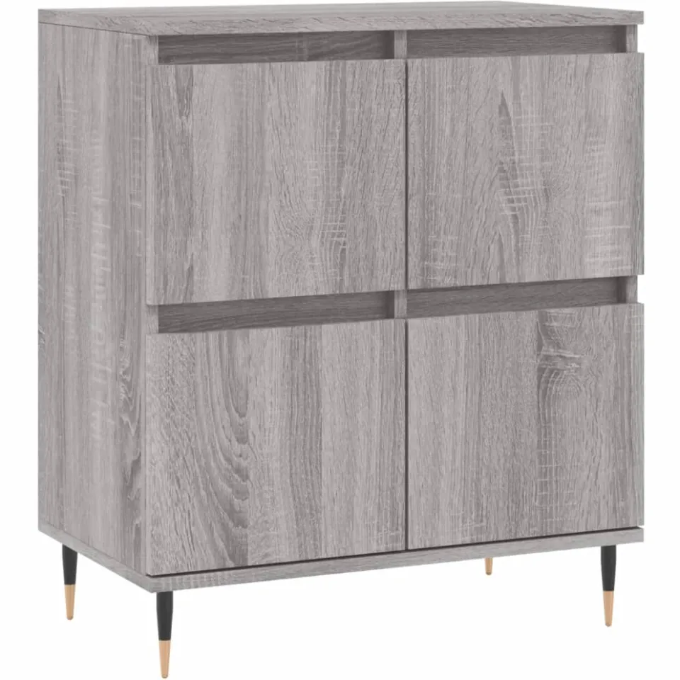 vidaXL Dressoirs 3 st bewerkt hout grijs sonoma eikenkleurig, foto 4
