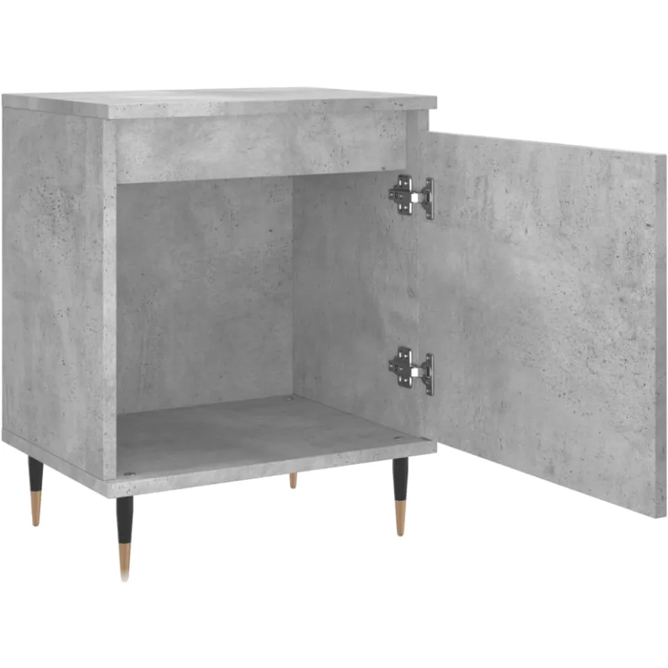 vidaXL Nachtkastjes 2 st 40x30x50 cm bewerkt hout betongrijs grijs, foto 4
