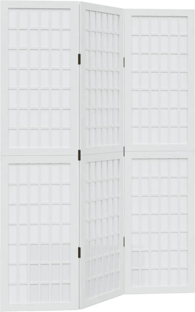 vidaXL Kamerscherm met 3 panelen massief paulowniahout wit, foto 3