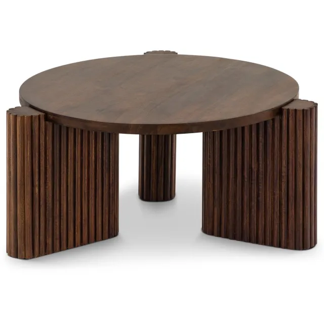 IDIMEX Salontafel DAMAN, rond, 80 cm, van mangohout – bruin
