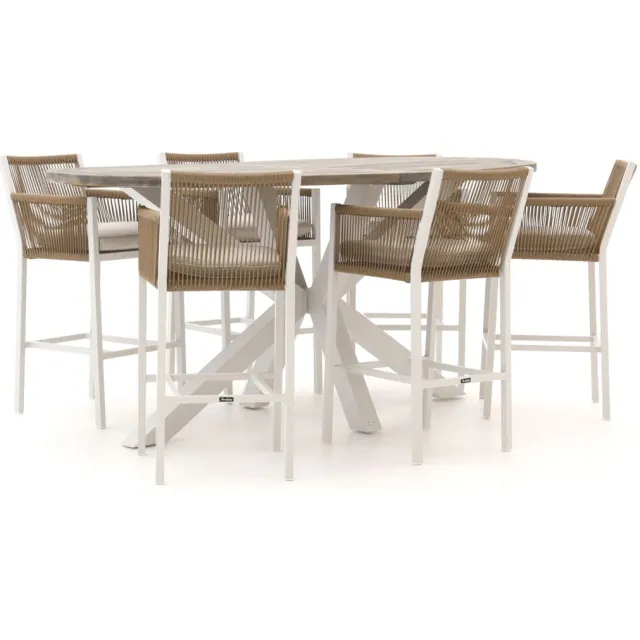Manifesto Furniture Manifesto Rivola/ROUGH-Y Ellips 240cm barset 7-delig Taupe