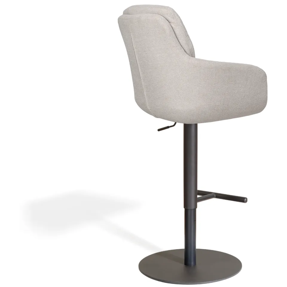 Nolon Niva-Mia draaibare tulp barkruk beige - verstelbaar - mat zwart onderstel, foto 3