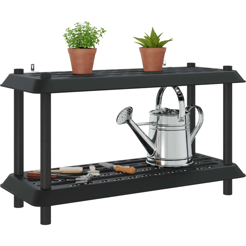 vidaXL Plankenunit 2-laags 100 x 40 x 55,5 cm PP Antracietkleurig Anthraciet