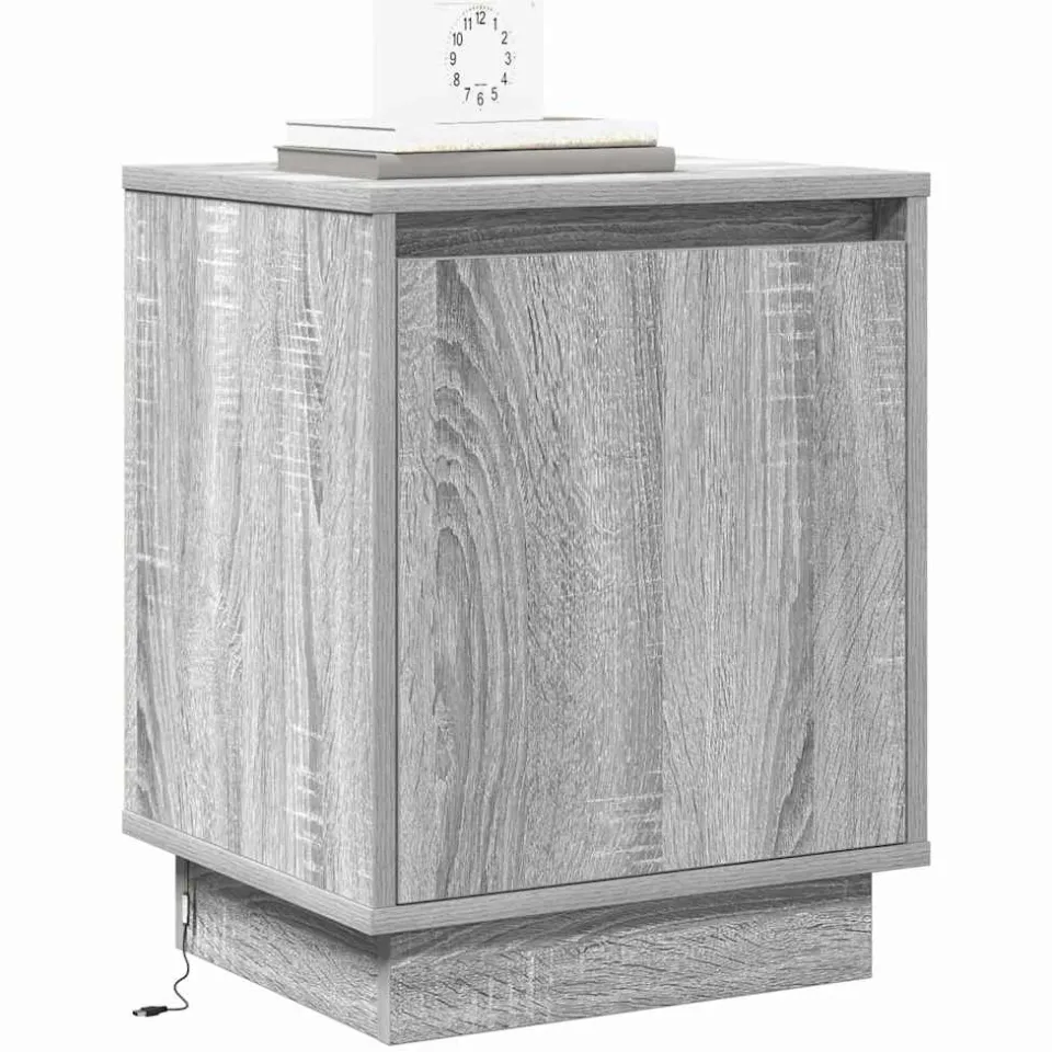 vidaXL Nachtkastje 2 st Grijs 39 x 34,5 x 50 cm Bewerkt hout
