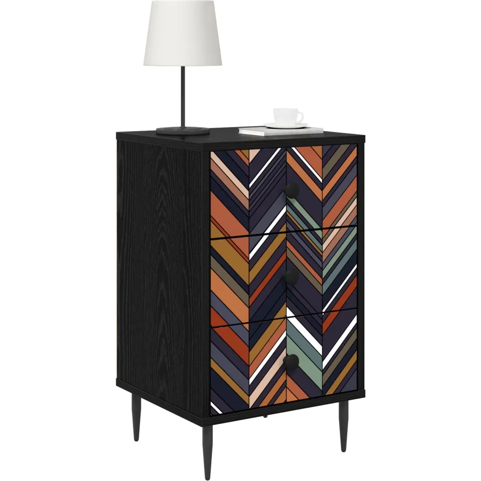 vidaXL Nachtkastje OMMEN 2 st Zwart eiken 36 x 33 x 61 cm Bewerkt hout
